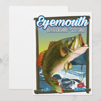 Eyemouth Berwickshire Scotland fishing poster. Pos Invitation