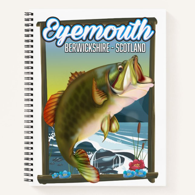 Eyemouth Berwickshire Scotland fishing poster. Pos Notebook (Front)