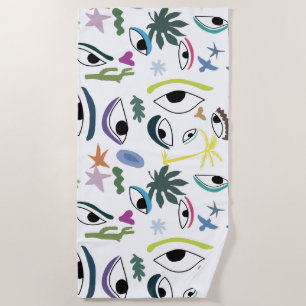 Eyes Abstract Art Beach Towel
