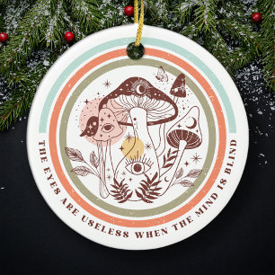 Eyes Are Useless When Mind Is Blind Boho Christmas Ceramic Tree Decoration