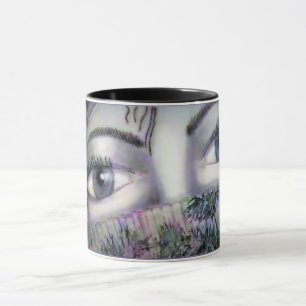 Eyes Behind Oriental Fan Mug
