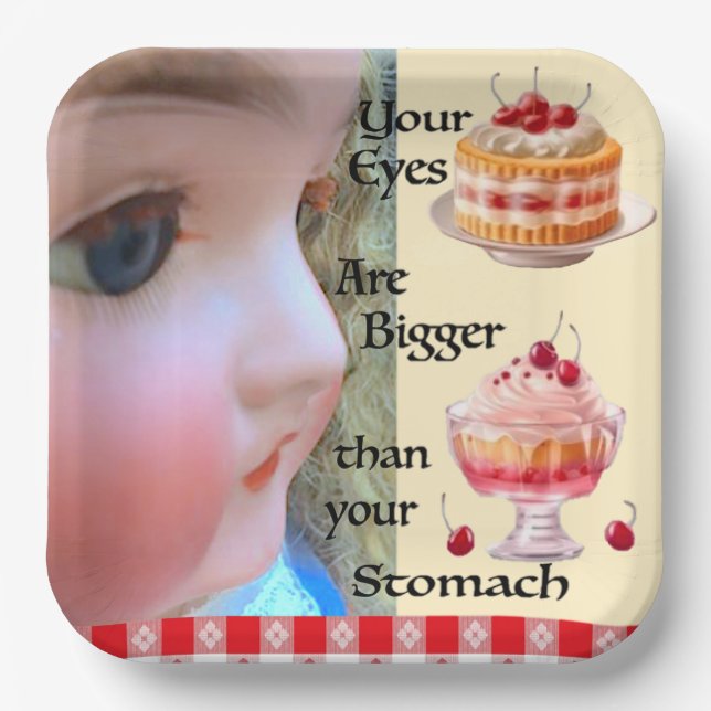 Eyes Bigger Than Stomach 9" Paper Plates (Front)
