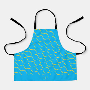 Eyes Blue Yellow Minimal Pattern Apron