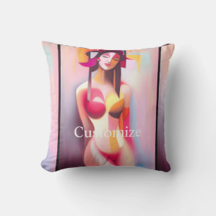 Eyes Closed Female Posing Thunder_Cove Cushion