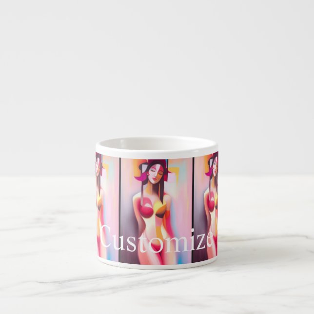 Eyes Closed Female Posing Thunder_Cove Espresso Cup (Front)