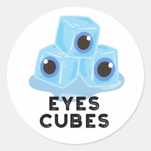 Eyes Cubes Funny Ice Pun  Classic Round Sticker