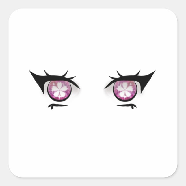 Eyes Girl Drawing Square Sticker (Front)