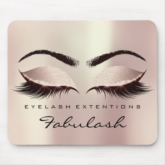 Eyes Glitter Branding Beauty Studio Lash Rose Pink Mouse Mat (Front)