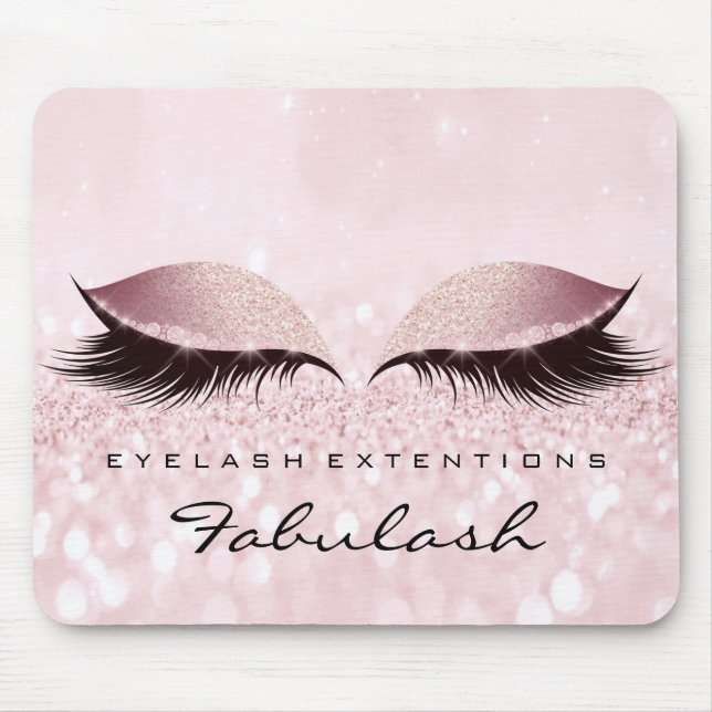 Eyes Glitter Branding Beauty Studio Lashes Pink Mouse Mat (Front)