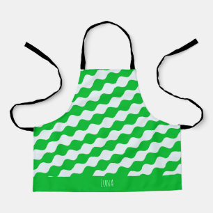 Eyes Green White Minimal Pattern Apron
