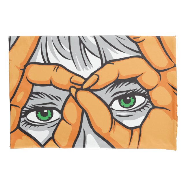 Eyes, Hands, and Expressive Faces: Framing Beauty Pillowcase (Front)
