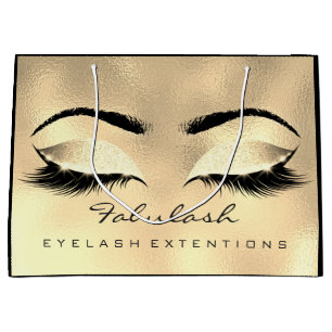 Eyes Lashes Gold Makeup Glitter Beauty Cosmetics Large Gift Bag