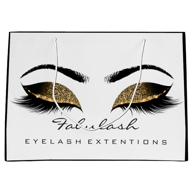 Eyes Lashes Makeup Glitter Beauty Chocolate Large Gift Bag (Front)