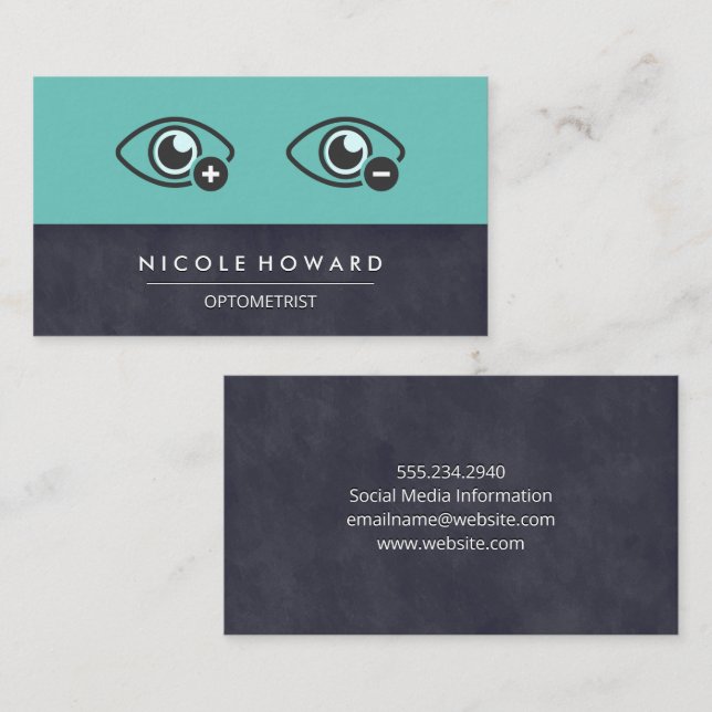Eyes Logo | Optometry  Business Card (Front/Back)