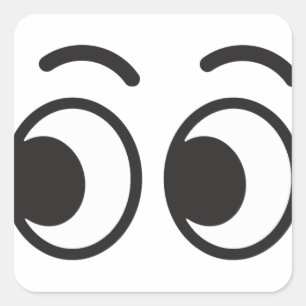 Eyes looking emoji square sticker