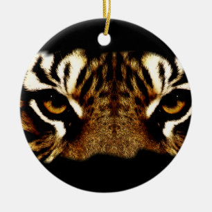 Eyes of a Tiger Ceramic Tree Decoration