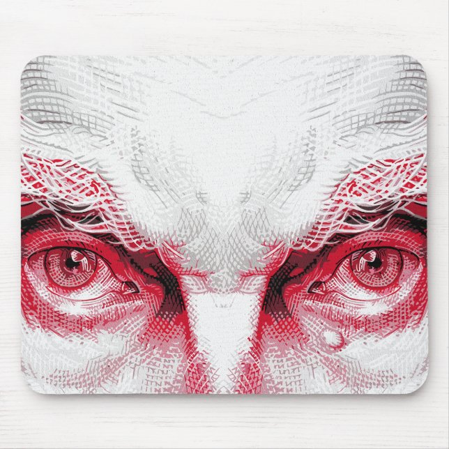 Eyes of Ancient Evil – Red Warning Mouse Mat (Front)