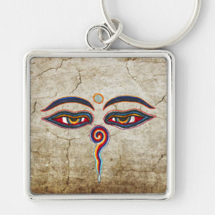 Eyes Of Buddha / Augen der Weisheit antique Key Ring