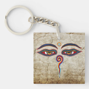 Eyes Of Buddha / Augen der Weisheit antique Key Ring