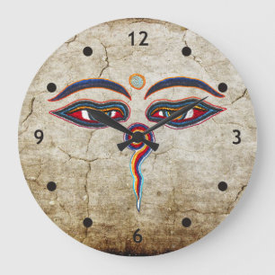 Eyes Of Buddha / Augen der Weisheit Large Clock