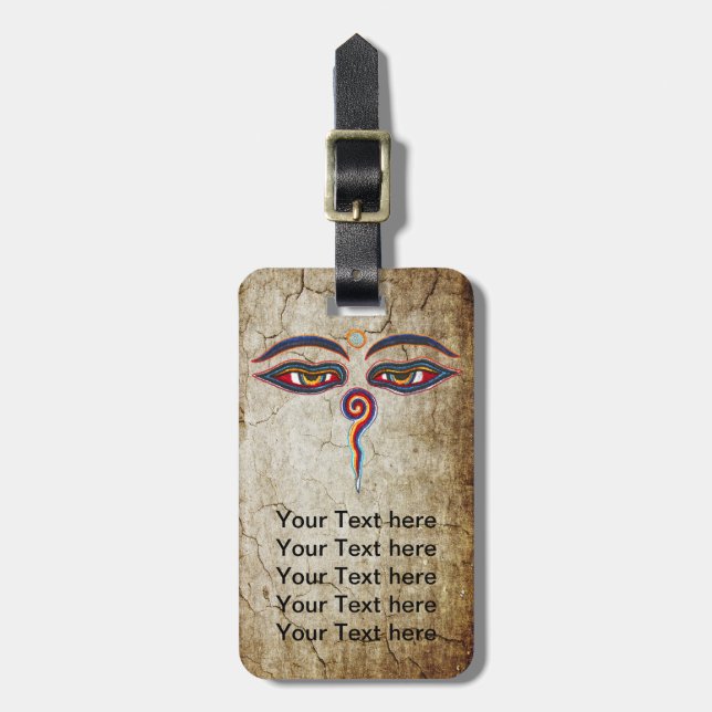 Eyes Of Buddha / Augen der Weisheit Luggage Tag (Front Vertical)