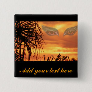 Eyes of flames_ 15 cm square badge