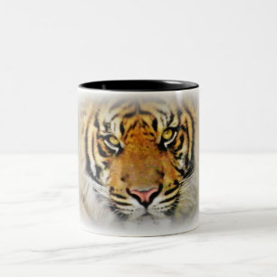 Eyes of the Tiger,Love_ Two-Tone Coffee Mug