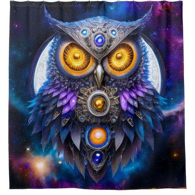 Eyes of the Universe Owl 02 Shower Curtain (Front)