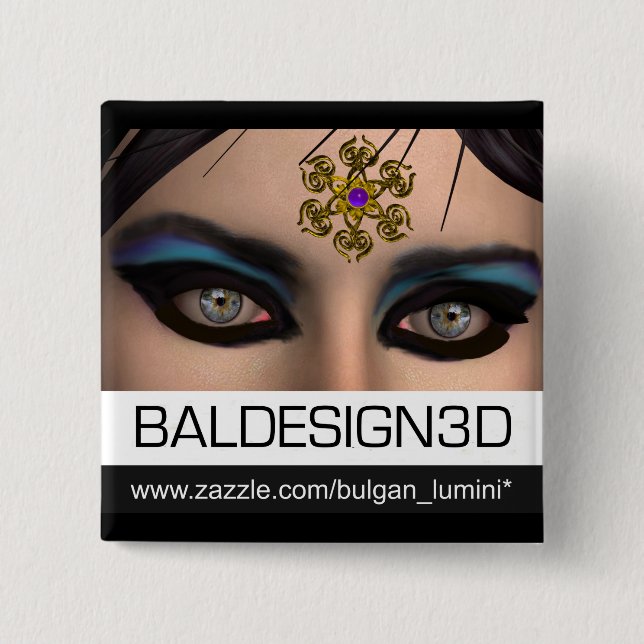 EYES OF THEDA /Baldesign3d 15 Cm Square Badge (Front)