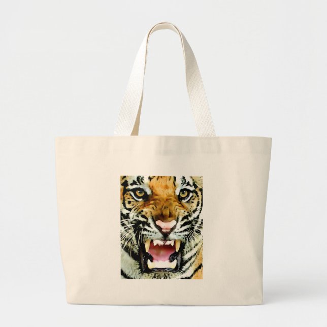 Eyes of Tiger Large Tote Bag (Front)