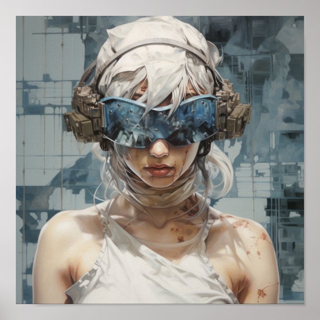 Eyes of Tomorrow: Blind Futuristic Girl Poster (Front)