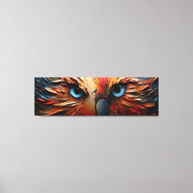 🦉🎨 Eyes of Wisdom - A Colourful Gaze 🌈 Canvas Print (Front)