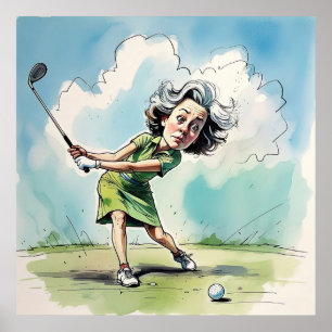 Eyes On The Ball - Large Golf Art Print