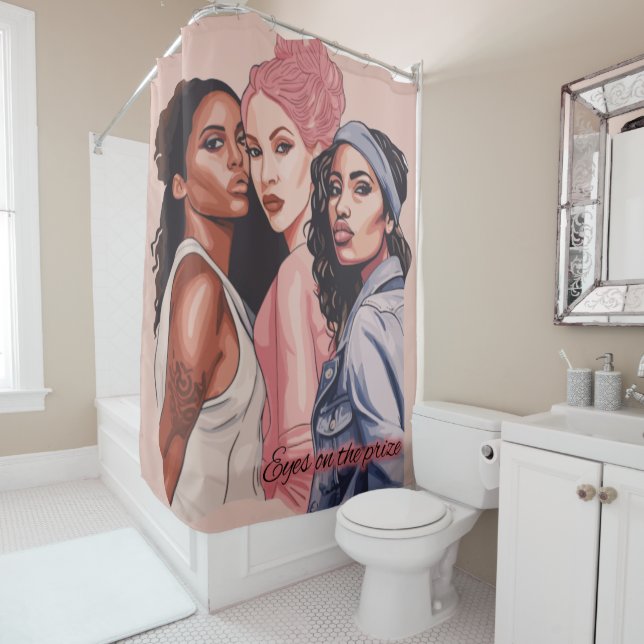 Eyes on the Prize Shower Curtain (In Situ)