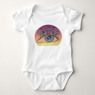 Eyes on the world, earth and environment - climate baby bodysuit