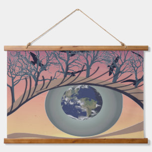 Eyes on the world, earth and environment climate   hanging tapestry