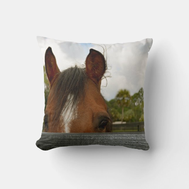 eyes over fence horse head cushion (Front)