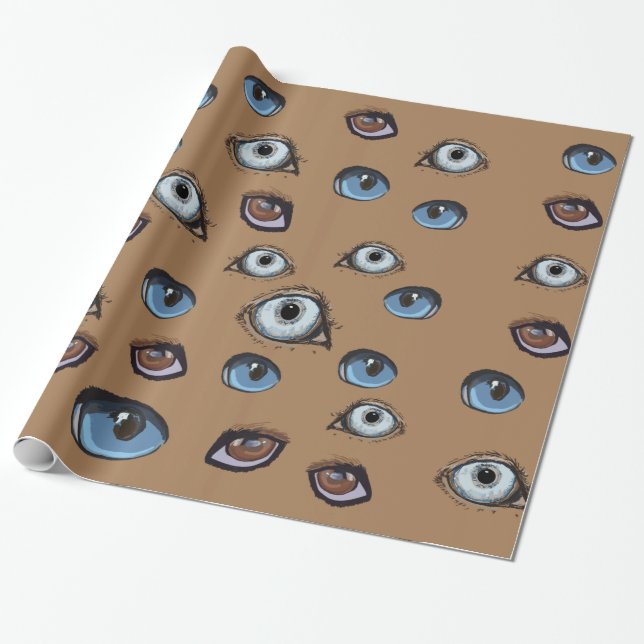 Eyes Pattern Wrapping Paper (Unrolled)
