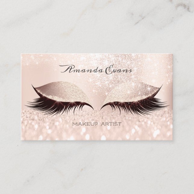 Eyes Pink Glitter Makeup Artist Beauty Blogger Appointment Card (Front)