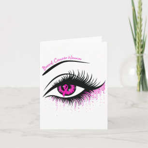 Eyes Pink Ribbon Warrior Breast Cancer Awareness M Card