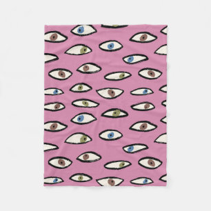 Eyes seamless pattern,background with hand drawn e fleece blanket