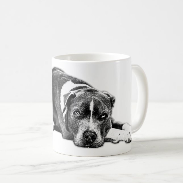 Eyes That Speak Loyalty Pitbull Mix Mug (Front Right)