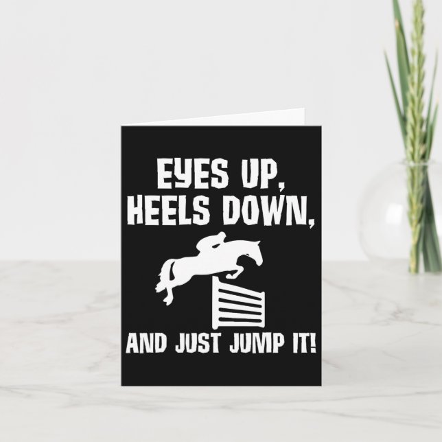 Eyes Up Heels Down - Western Rider Equestrian Hors Card (Front)