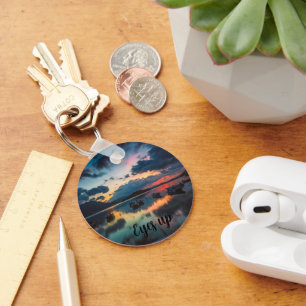 Eyes Up Inspirational Sunset Reflection Key Ring