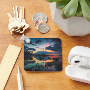 Eyes Up Inspirational Sunset Reflection Key Ring