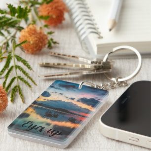 Eyes Up Inspirational   Sunset Reflection Key Ring