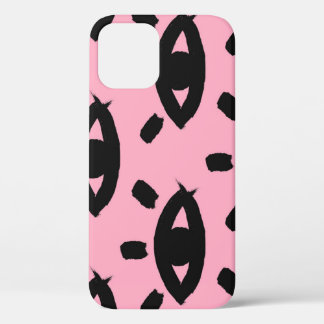 Eyes Watercolor Brush, Sketch Pattern. iPhone 12 Case
