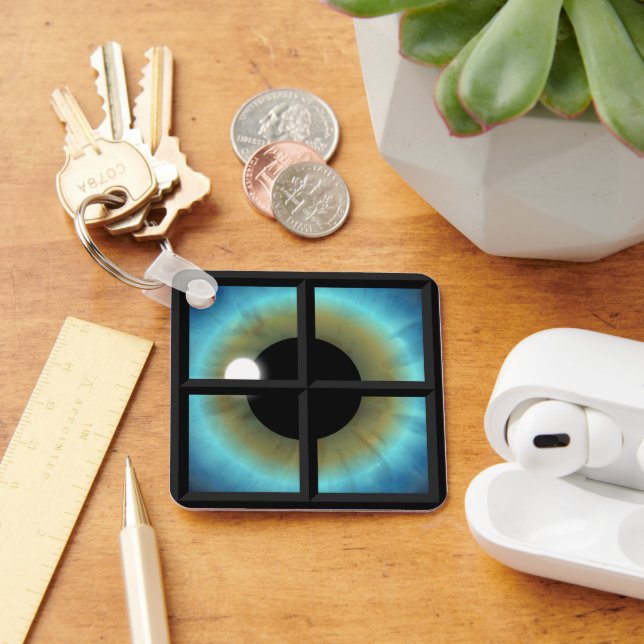Eyes Windows To The Soul Premium Square Keychain (Desk)