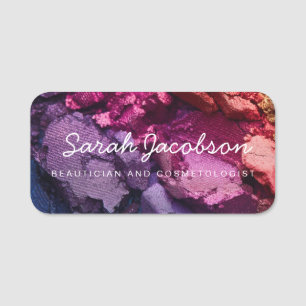 Eyeshadow Cosmetics Cosmetologist Beautician Name Tag