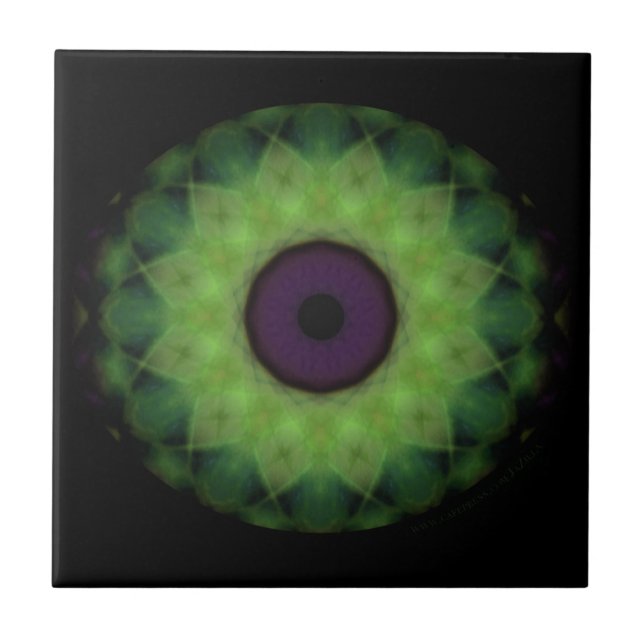 Eyesore Evil Eye Lime Mandala Tile (Front)